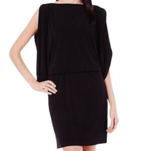 Jessica Simpson Dress Black Draped Batwing Blouson Open Back Size 10 NEW